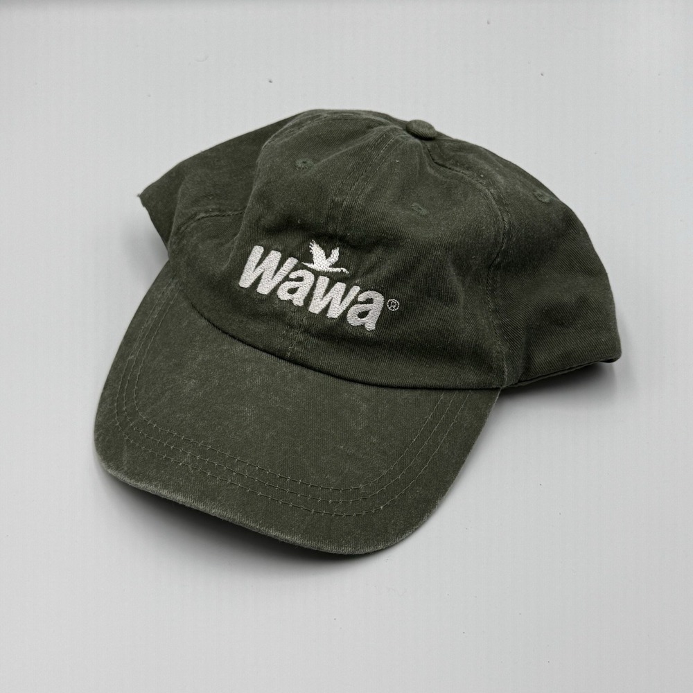 WaWa Adjustable Strapback Hat Cap Green Embroidered Logo Hat